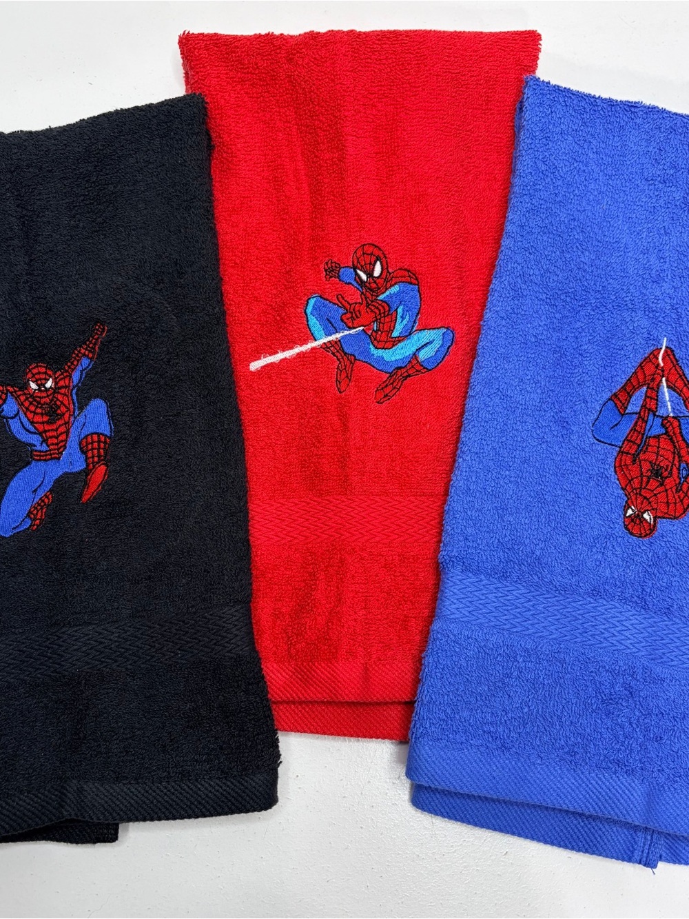 Spiderman Towels Embroidered Hand Towel Set Cute Kids Bathroom Decor SuperHero